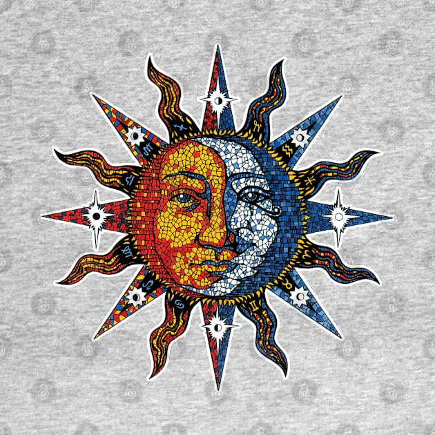 Celestial Mosaic Sun/Moon by sandersart